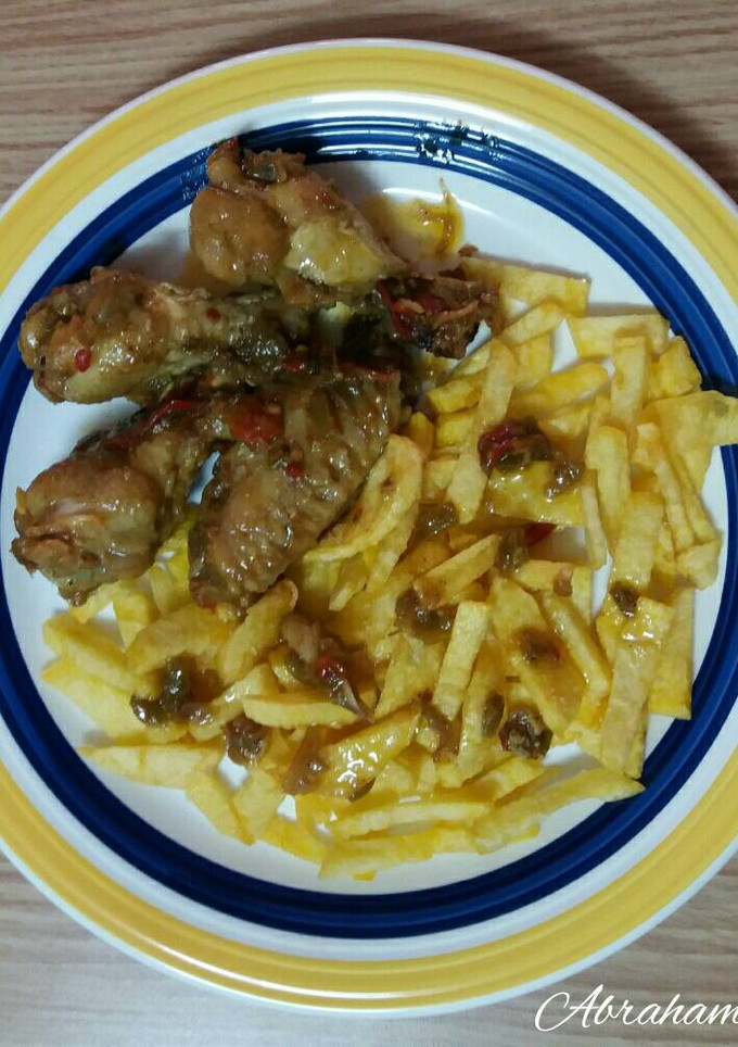 Una foto de Alitas de pollo al curry