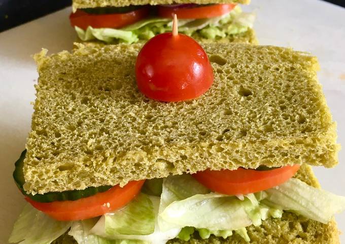 Steps to Make Quick My Homemade Spinach Bread Sandwich: - Easy Recipes for Kids