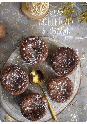 Une photo de Moelleux aux 3 chocolats