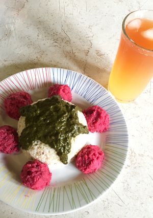 A picture of Yam, Sweet Potato and Beet Mash.
