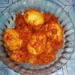 A picture of Balado telor, tempe pedes polll.