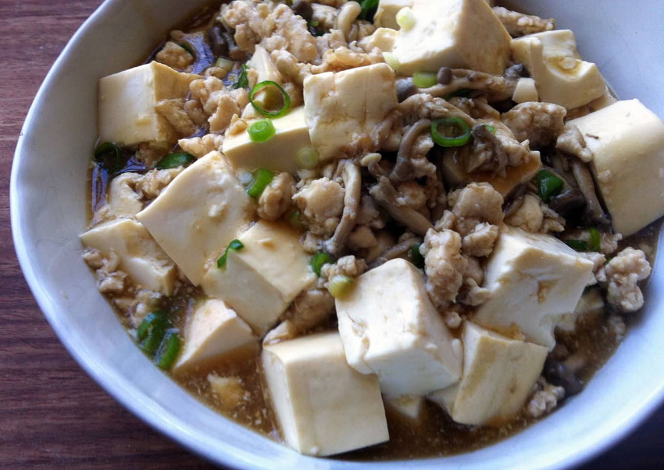 Braised Tofu with Chicken & Shimeji