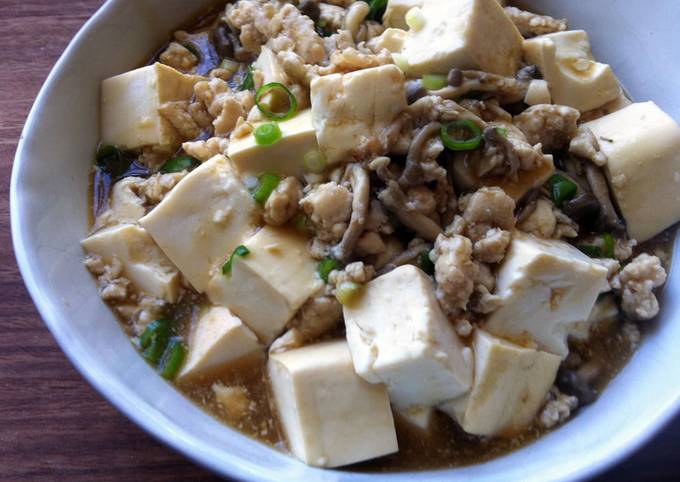 Braised Tofu with Chicken &amp; Shimeji