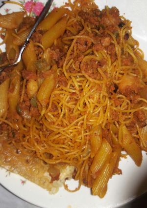 عکسی از دستور ماکارونی با سویا