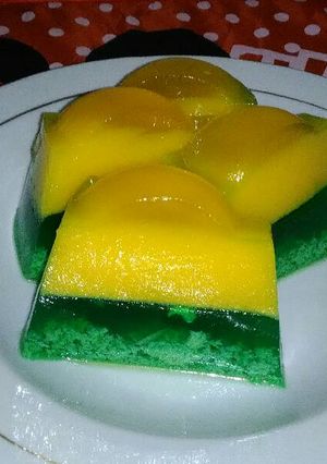 Foto resep Puding Mangga Lapis Pandan lumut