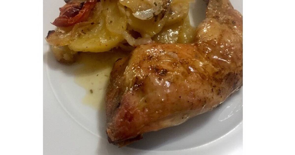 Pollo Al Horno Con Patatas Panadera Receta De Salty Sweet Cookpad