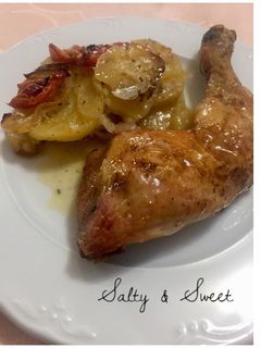 Una foto de Pollo al horno con patatas panadera