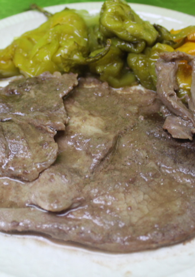 Una foto de Filete de ternera con pimientos fritos