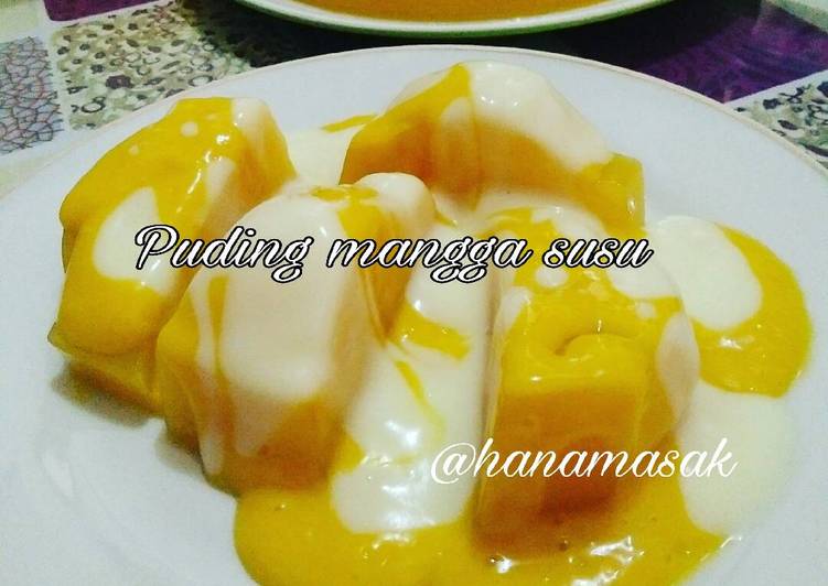 Puding mangga dgn vla vanila dan saus mangga