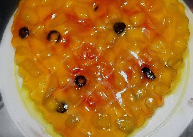 Mango Custard with Mango Jelly Frosting