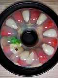 Puding Buah Stroberi Leci
