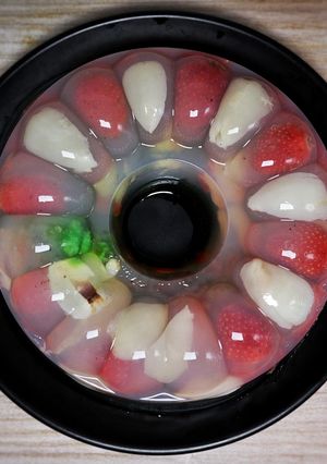 Foto resep Puding Buah Stroberi Leci