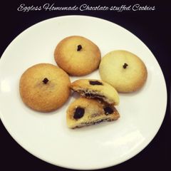 Eggless Homemade Chocolate stuffed Cookies A picture of Eggless Homemade Chocolate stuffed Cookies.