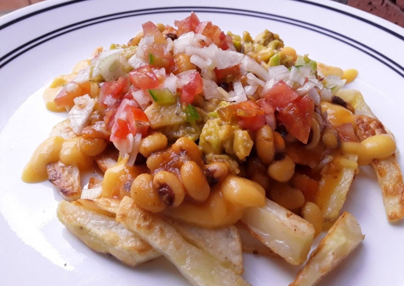 Papas🍟 "fritas" veganas🥑🌰🍅