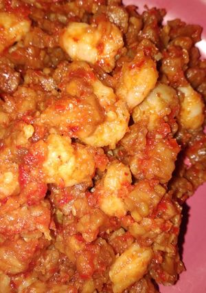 Foto resep Udang tempe sambal merah