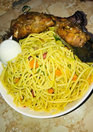 A picture of Title : Veggies Fried Spaghetti.