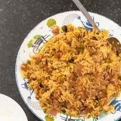 A picture of Soya nuggets fried rice.