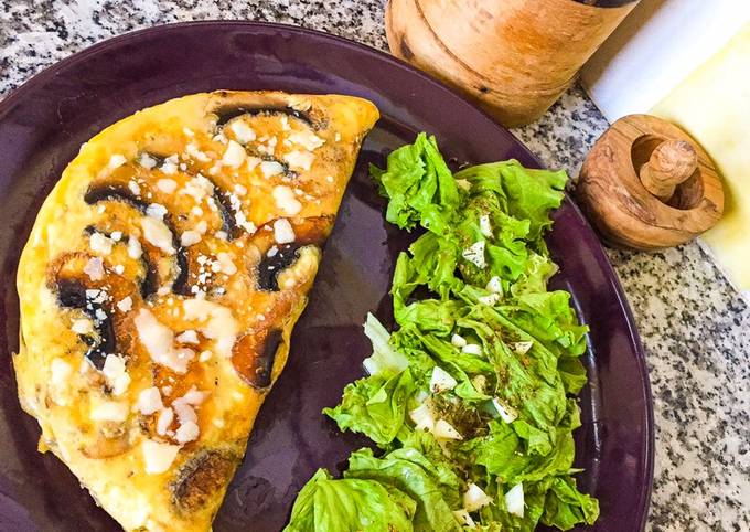 Omelette champignons de Paris au parmesan avec herbes de Provence