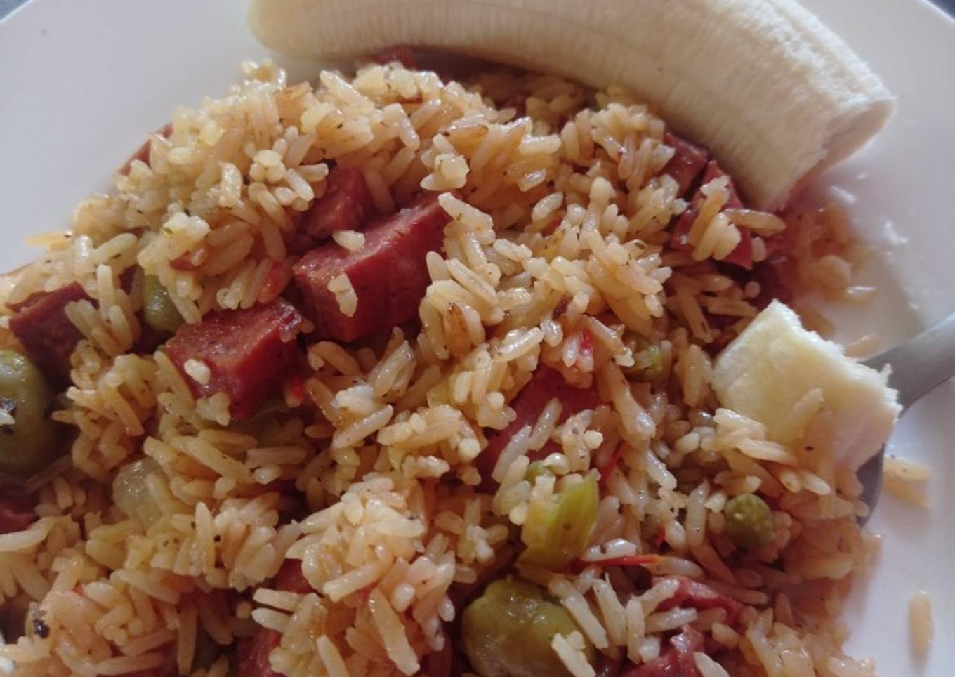 Locrio de salami argentino, vainitas de habichuelas