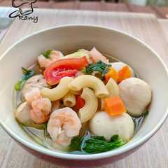 Chicken and Vannamei Macaroni Soup-レシピのメイン写真