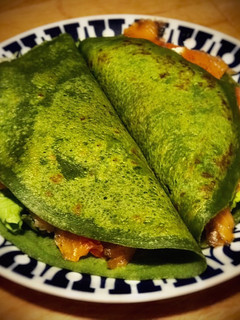 Una foto de Crepes de espinacas rellenos