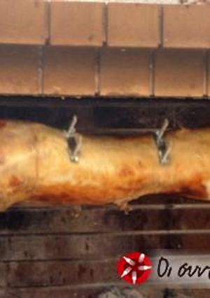A picture of Lamb on the spit.