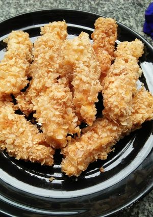 Hình của món Khoai lang chiên yến mạch.