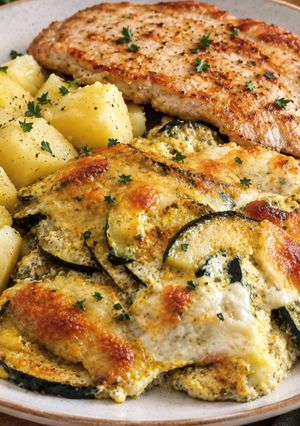 Une photo de Gratin de courgettes au curry au cook expert