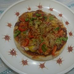 A picture of Cheesey Pav Bhajji Pizza.