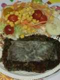Filete vegetariano con ensalada