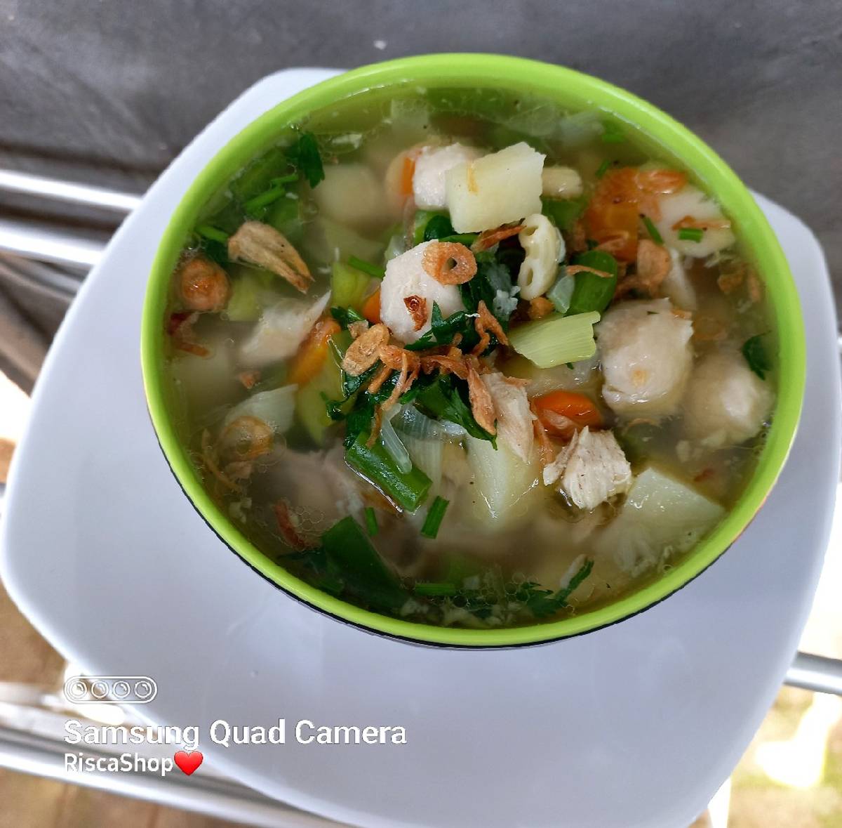 Sup ayam bakso 💙 foto resep utama