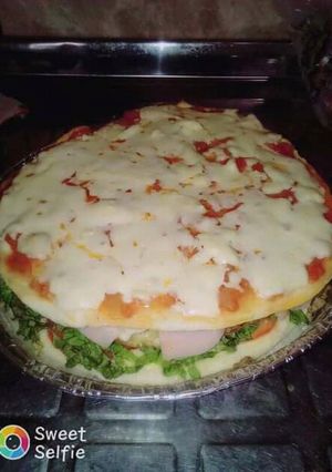 Una foto de Hambur-pizza