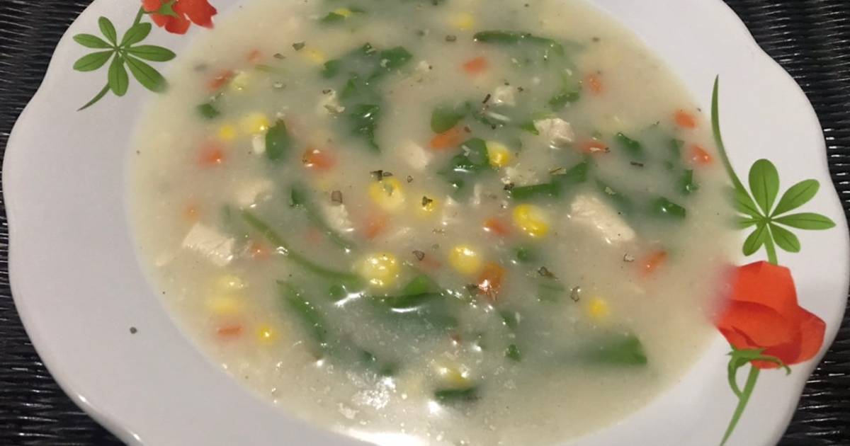 Resep Chicken Soup Ala KFC modifikasi Spinach Chicken Soup 