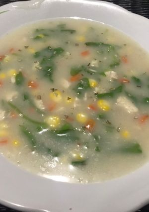 Foto resep Chicken Soup Ala KFC modifikasi | Spinach Chicken Soup | #ResepSederhana #AnekaSoup #CABE