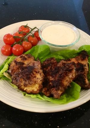 A picture of Oven Fried Boneless Chicken Breasts.