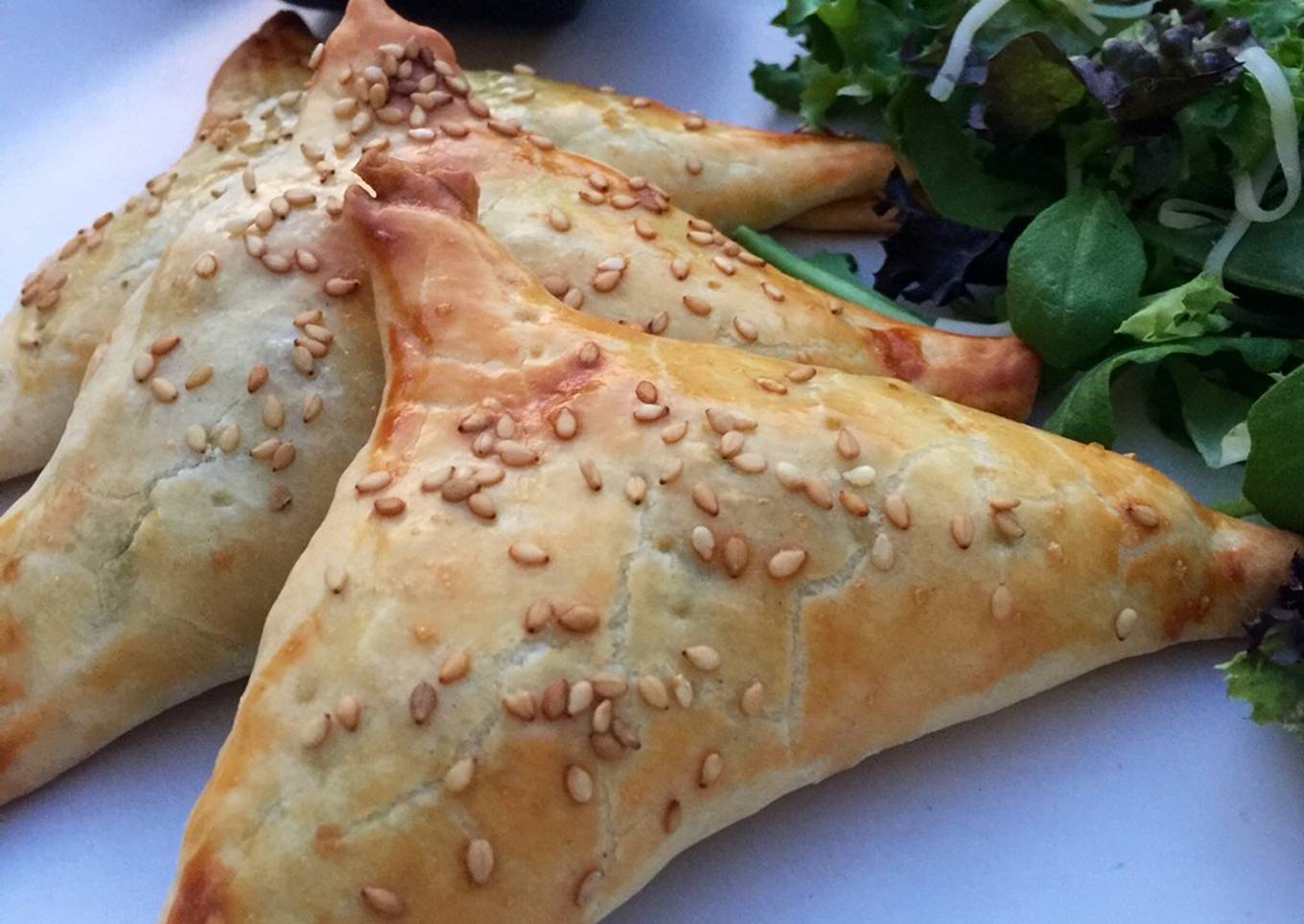 Triángulitos de pollo y espinacas