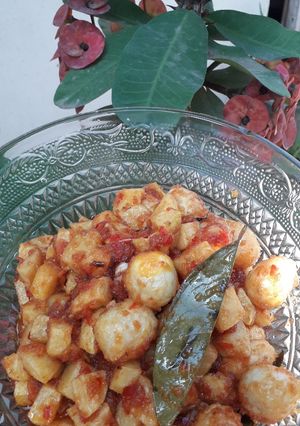 Foto resep Telur Puyuh + Kentang Bumbu Bali