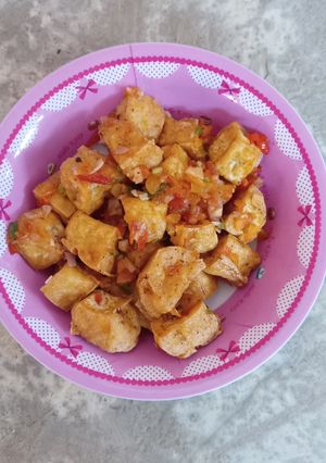 Foto resep Tahu Goreng Saus Cabe khas Vietnam (dau hu sot cá)