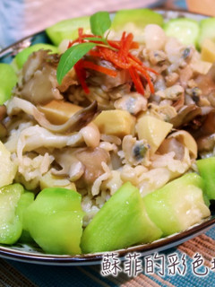 黃金蜆鮮菇炊飯(無油煙料理) 的食譜成品照片