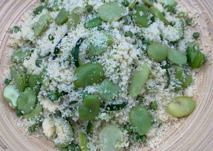 Mesfouf aux légumes verts