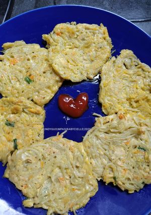 Foto resep 102. MPASI 13+ Dadar Mie Bayam Snack Anti GTM