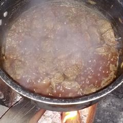 A picture of Desi chicken Kaleji on wood Fire.