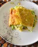 Budín de zapallitos italianos, pan y puerros de Patricia