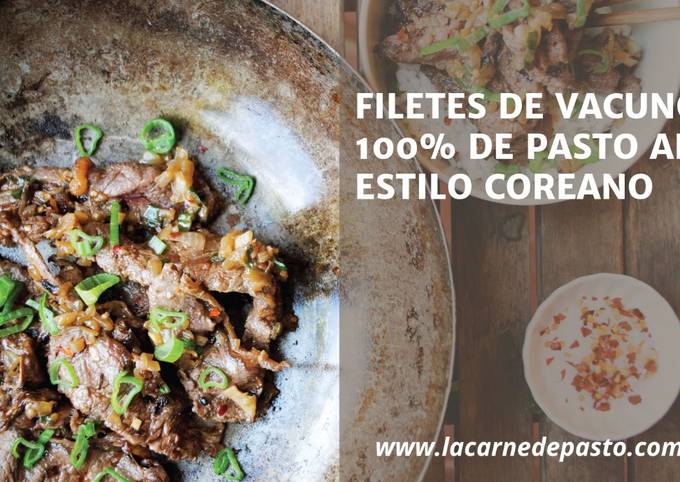 Filetes de vacuno 100% de pasto al estilo coreano (Bulgogi) Receta de  DeYerba- Cookpad