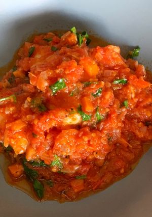 A picture of Tomato Fish Stew.