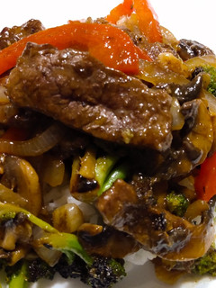 A picture of Beef stir fry.