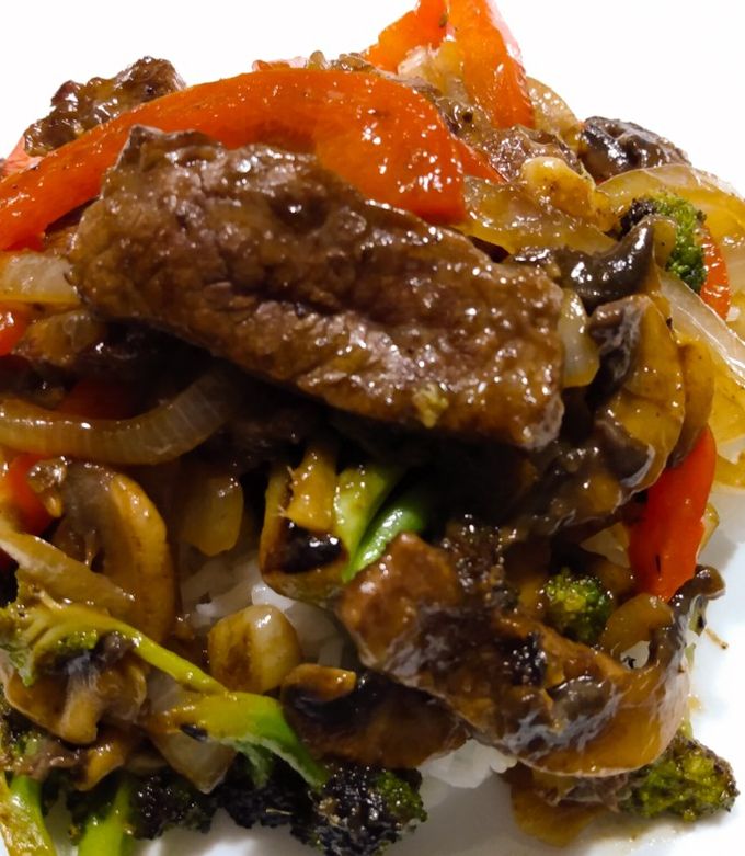 A picture of Beef stir fry.