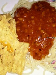 Foto resep Nachos Spaghetti Bolognese