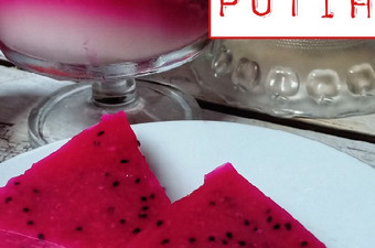 Anti Ribet, Membuat 11. C. Puding Buah Naga Lapis Santan (Nuansa Merah Putih🇮🇩) Rumahan