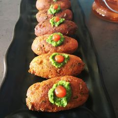 A picture of Paneer bread cigars.